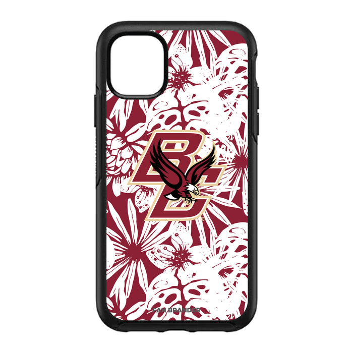 OtterBox Black Phone case with Boston College Eagles Primary Logo With Team Color Hawain Pattern