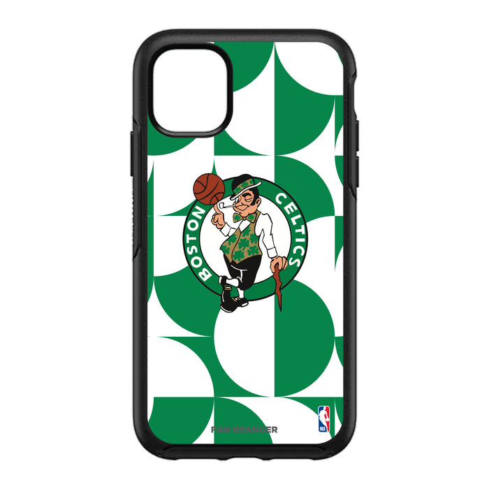 OtterBox Black Phone case with Boston Celtics Primary Logo on Geometric Circle Background