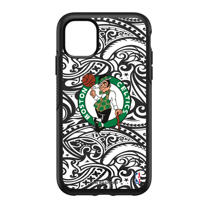 OtterBox Black Phone case with Boston Celtics Primary Logo With Black Tribal
