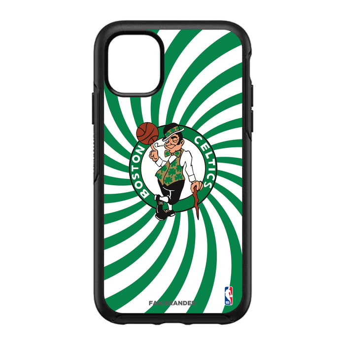 OtterBox Black Phone case with Boston Celtics Primary Logo With Team Groovey Burst