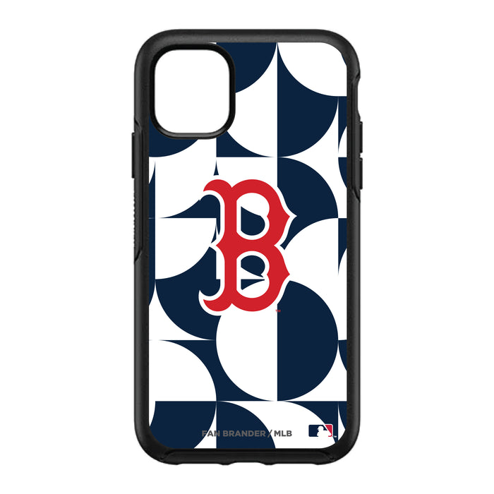 OtterBox Black Phone case with Boston Red Sox Primary Logo on Geometric Circle Background