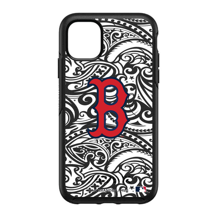 OtterBox Black Phone case with Boston Red Sox Primary Logo With Black Tribal