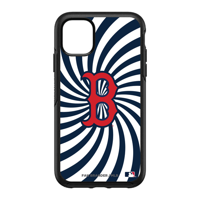 OtterBox Black Phone case with Boston Red Sox Primary Logo With Team Groovey Burst