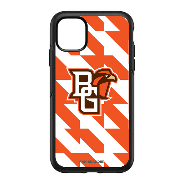 OtterBox Black Phone case with Bowling Green Falcons Primary Logo on Geometric Quad Background