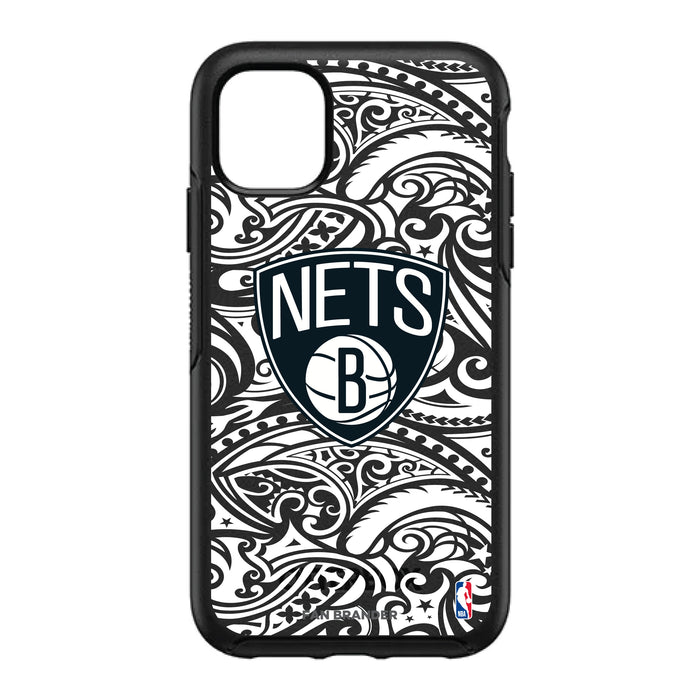 OtterBox Black Phone case with Brooklyn Nets Primary Logo With Black Tribal