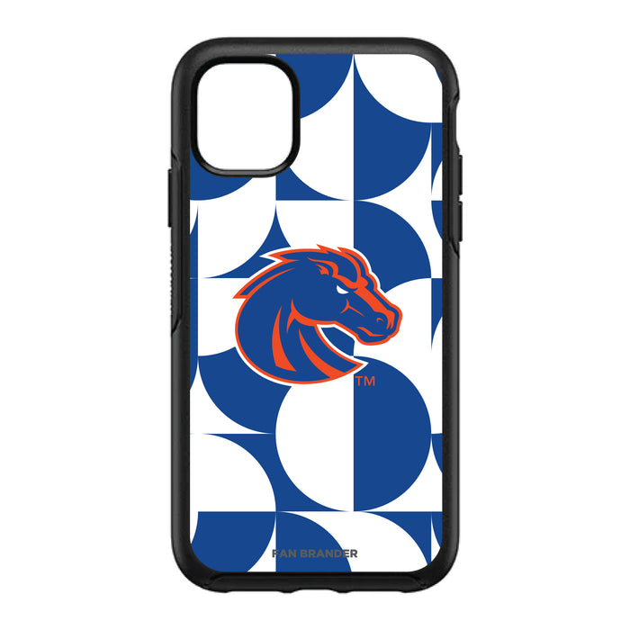 OtterBox Black Phone case with Boise State Broncos Primary Logo on Geometric Circle Background