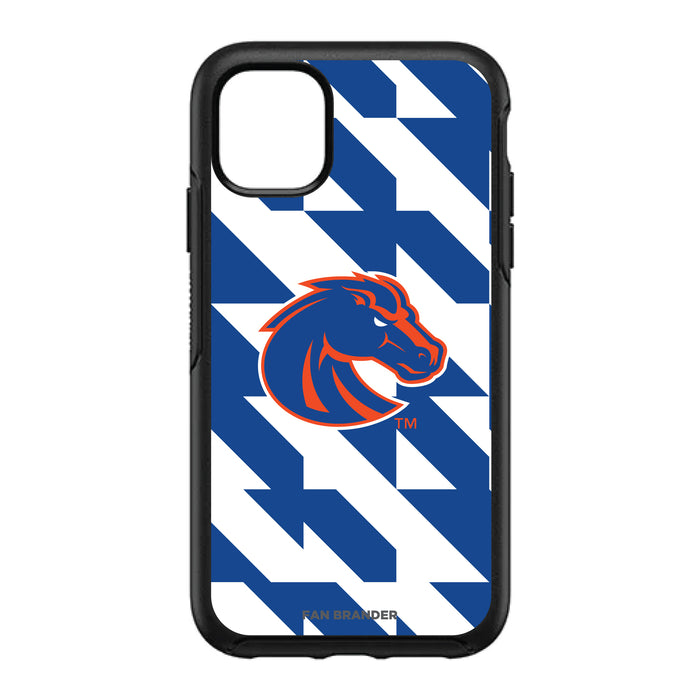 OtterBox Black Phone case with Boise State Broncos Primary Logo on Geometric Quad Background