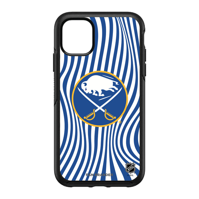 OtterBox Black Phone case with Buffalo Sabres Primary Logo With Team Groovey Lines