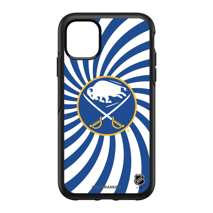 OtterBox Black Phone case with Buffalo Sabres Primary Logo With Team Groovey Burst