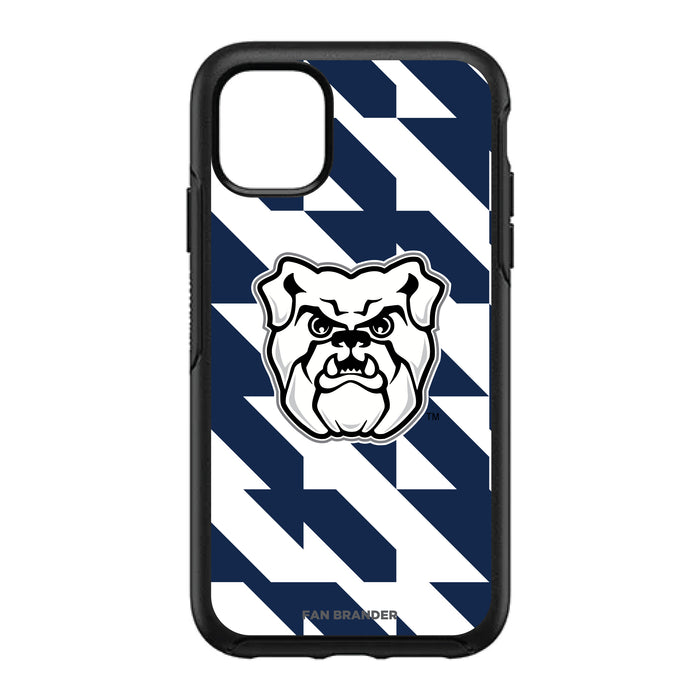 OtterBox Black Phone case with Butler Bulldogs Primary Logo on Geometric Quad Background