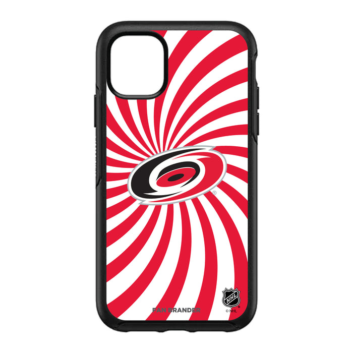 OtterBox Black Phone case with Carolina Hurricanes Primary Logo With Team Groovey Burst