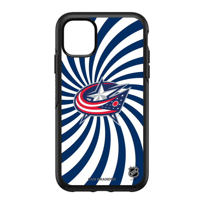 OtterBox Black Phone case with Columbus Blue Jackets Primary Logo With Team Groovey Burst