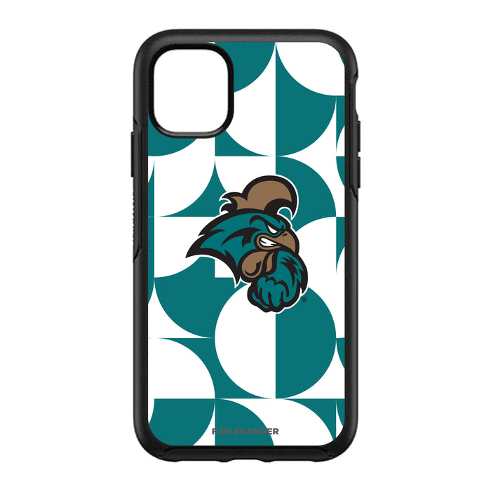 OtterBox Black Phone case with Coastal Carolina Univ Chanticleers Primary Logo on Geometric Circle Background