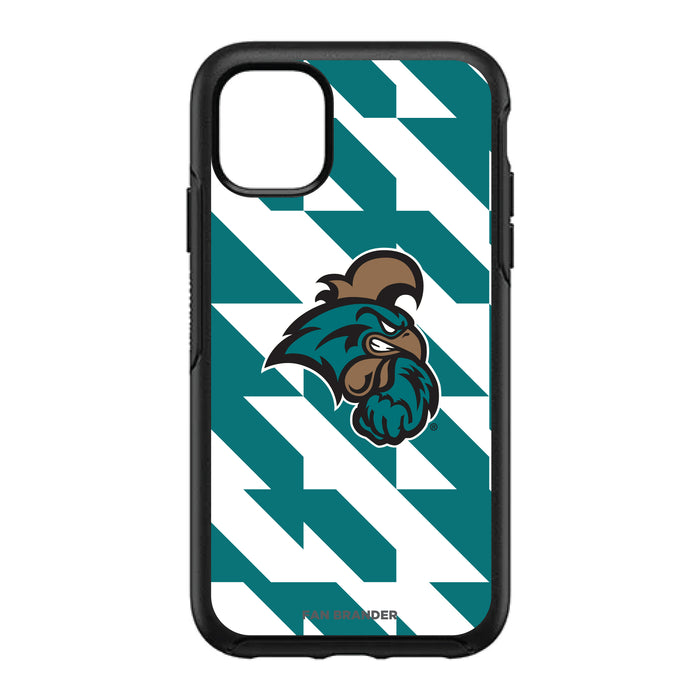 OtterBox Black Phone case with Coastal Carolina Univ Chanticleers Primary Logo on Geometric Quad Background