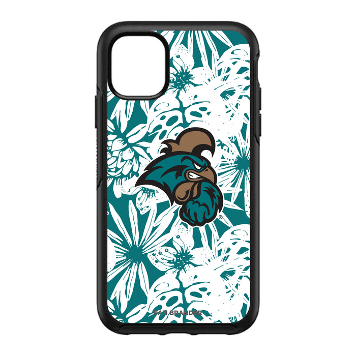 OtterBox Black Phone case with Coastal Carolina Univ Chanticleers Primary Logo With Team Color Hawain Pattern