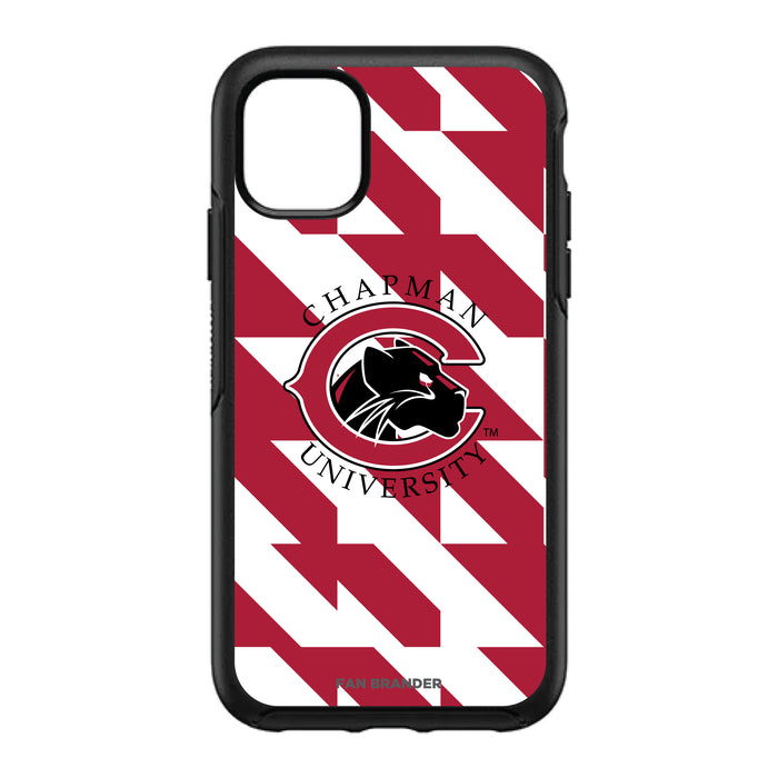 OtterBox Black Phone case with Chapman Univ Panthers Primary Logo on Geometric Quad Background