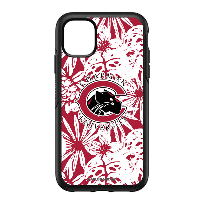 OtterBox Black Phone case with Chapman Univ Panthers Primary Logo With Team Color Hawain Pattern