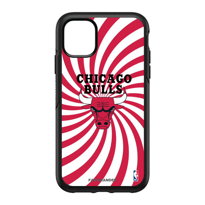 OtterBox Black Phone case with Chicago Bulls Primary Logo With Team Groovey Burst