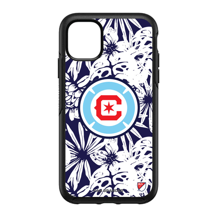 OtterBox Black Phone case with Chicago Fire Primary Logo With Team Color Hawain Pattern