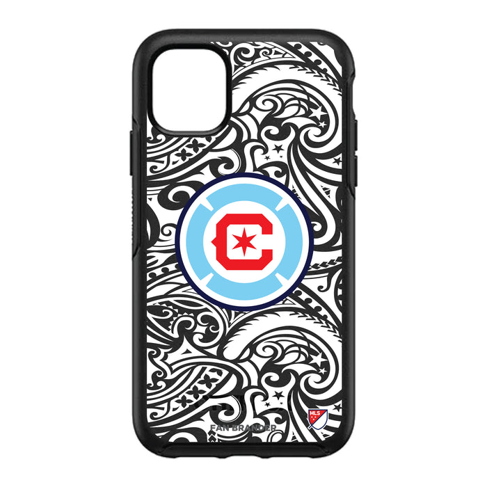 OtterBox Black Phone case with Chicago Fire Primary Logo With Black Tribal