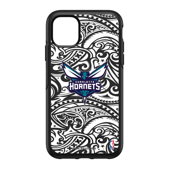 OtterBox Black Phone case with Charlotte Hornets Primary Logo With Black Tribal