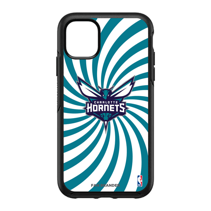 OtterBox Black Phone case with Charlotte Hornets Primary Logo With Team Groovey Burst