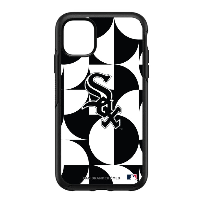 OtterBox Black Phone case with Chicago White Sox Primary Logo on Geometric Circle Background