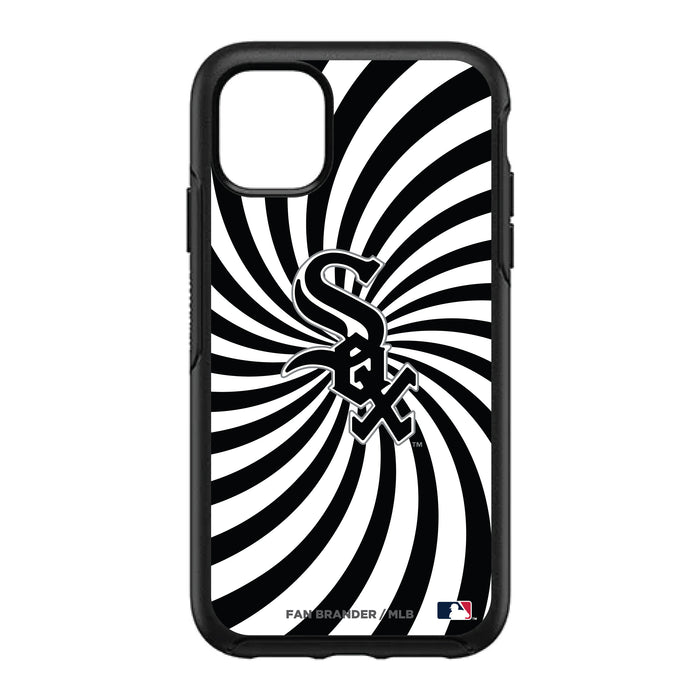 OtterBox Black Phone case with Chicago White Sox Primary Logo With Team Groovey Burst