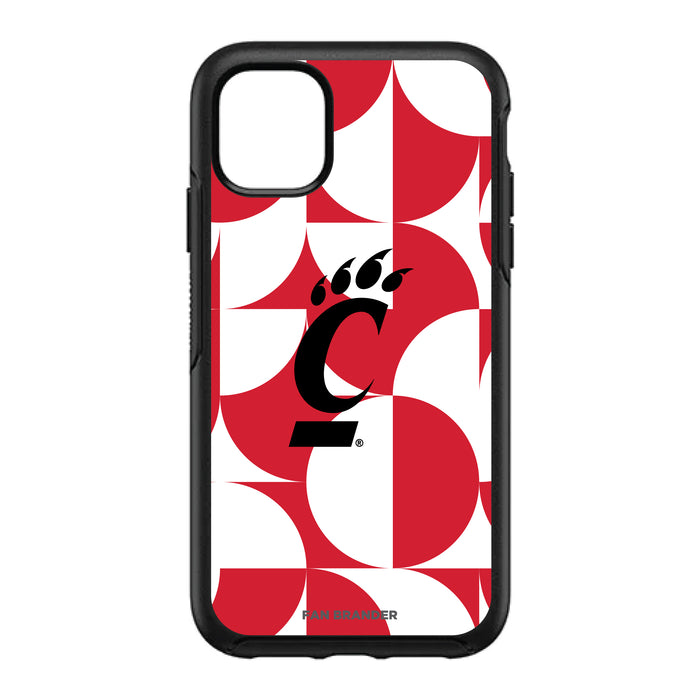 OtterBox Black Phone case with Cincinnati Bearcats Primary Logo on Geometric Circle Background