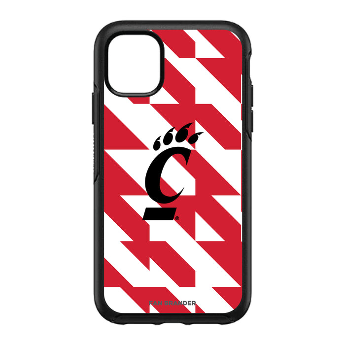 OtterBox Black Phone case with Cincinnati Bearcats Primary Logo on Geometric Quad Background