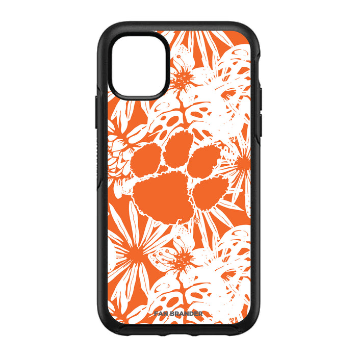 OtterBox Black Phone case with Clemson Tigers Primary Logo With Team Color Hawain Pattern