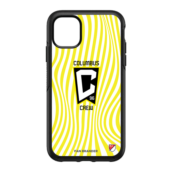 OtterBox Black Phone case with Columbus Crew SC Primary Logo With Team Groovey Lines
