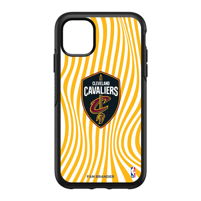 OtterBox Black Phone case with Cleveland Cavaliers Primary Logo With Team Groovey Lines