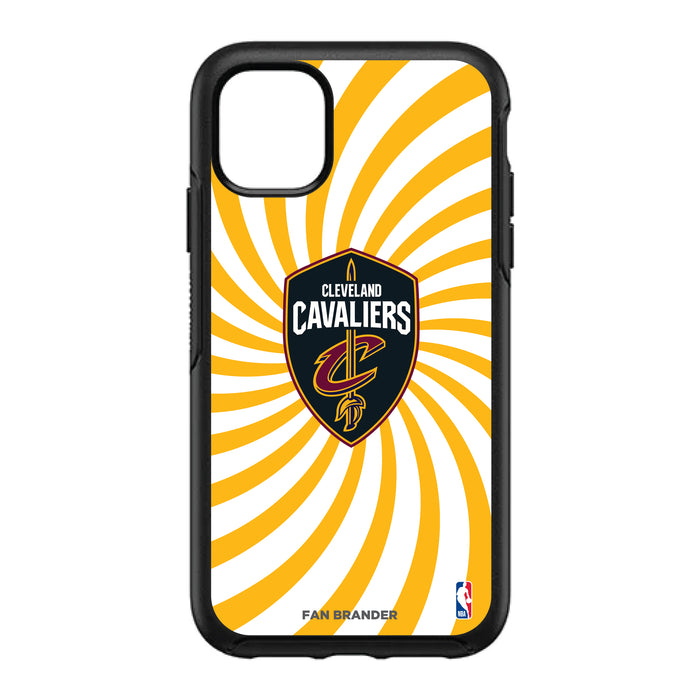 OtterBox Black Phone case with Cleveland Cavaliers Primary Logo With Team Groovey Burst