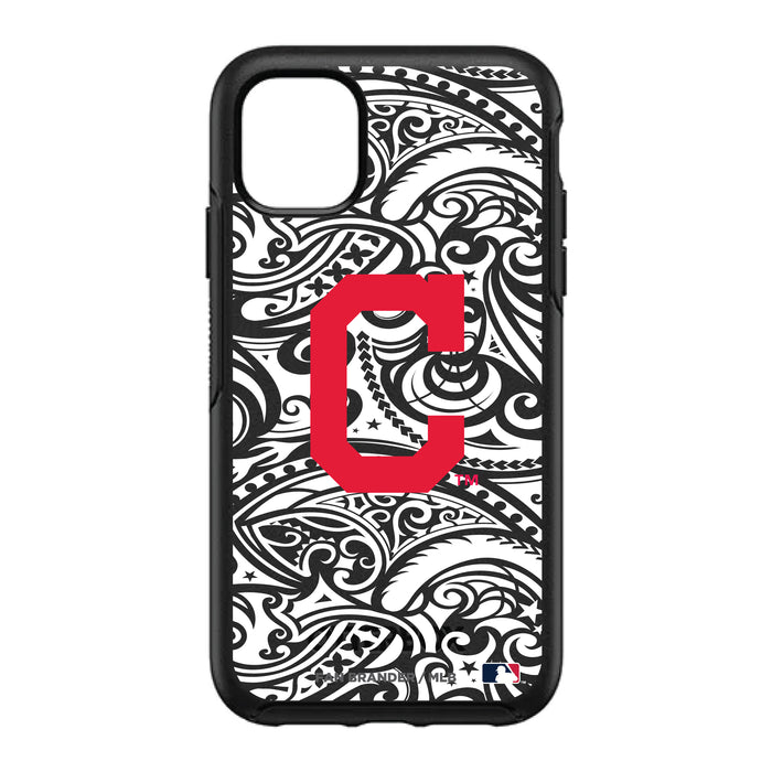 OtterBox Black Phone case with Cleveland Indians Primary Logo With Black Tribal