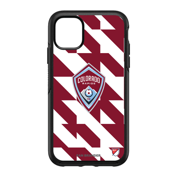 OtterBox Black Phone case with Colorado Rapids Primary Logo on Geometric Quad Background