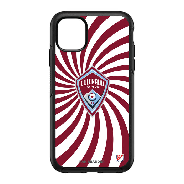 OtterBox Black Phone case with Colorado Rapids Primary Logo With Team Groovey Burst
