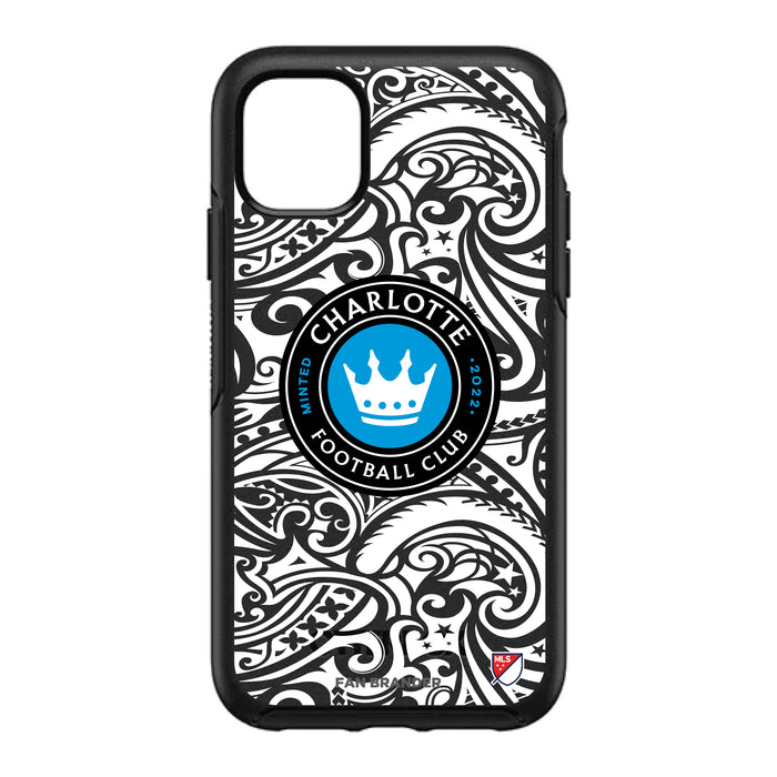 OtterBox Black Phone case with Charlotte FC Primary Logo With Black Tribal