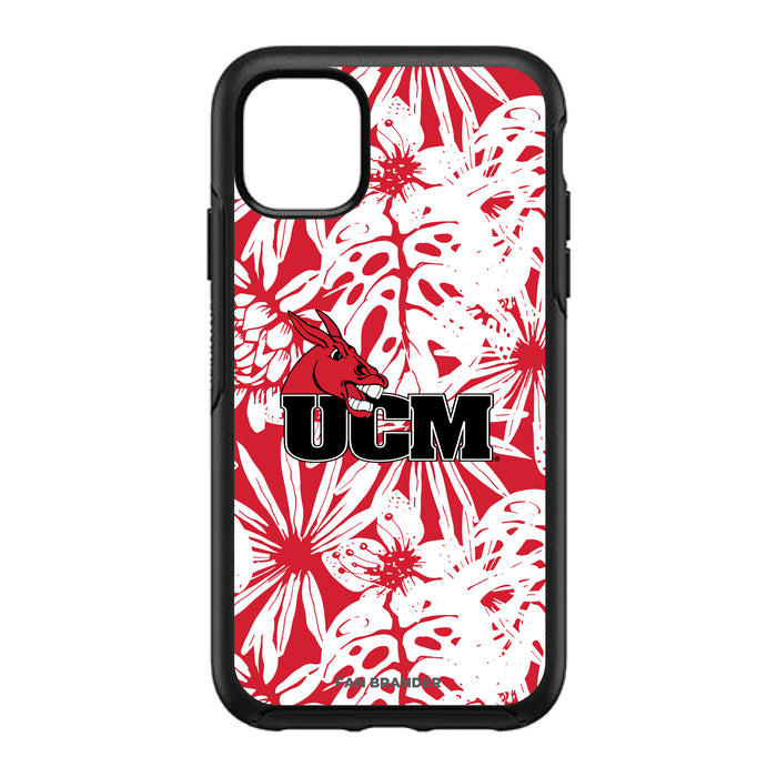OtterBox Black Phone case with Central Missouri Mules Primary Logo With Team Color Hawain Pattern