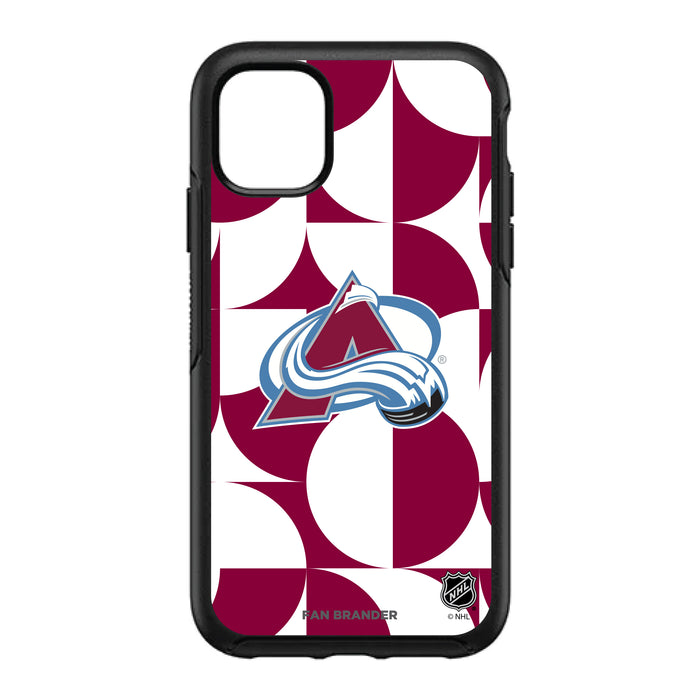 OtterBox Black Phone case with Colorado Avalanche Primary Logo on Geometric Circle Background