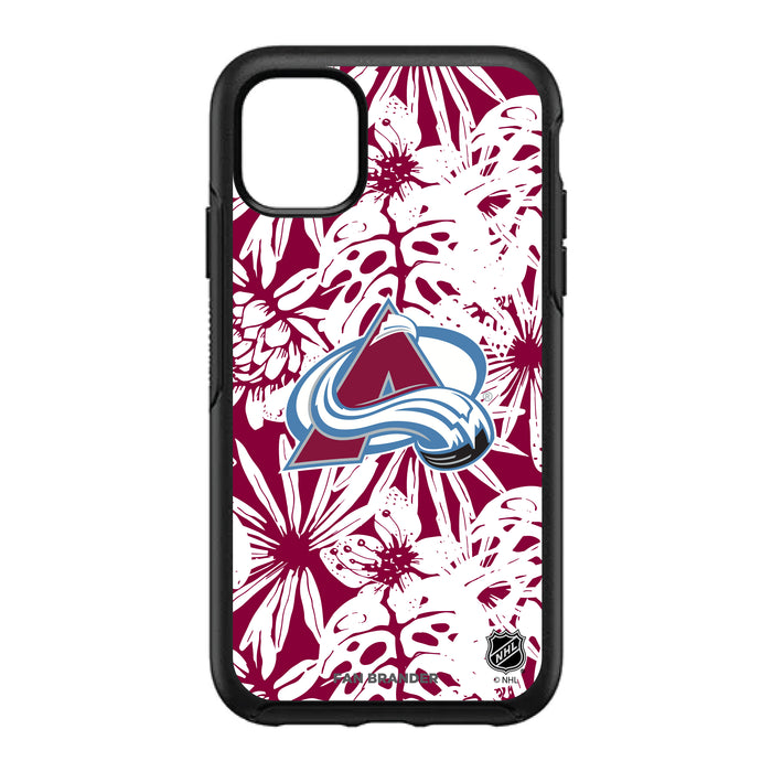 OtterBox Black Phone case with Colorado Avalanche Primary Logo With Team Color Hawain Pattern