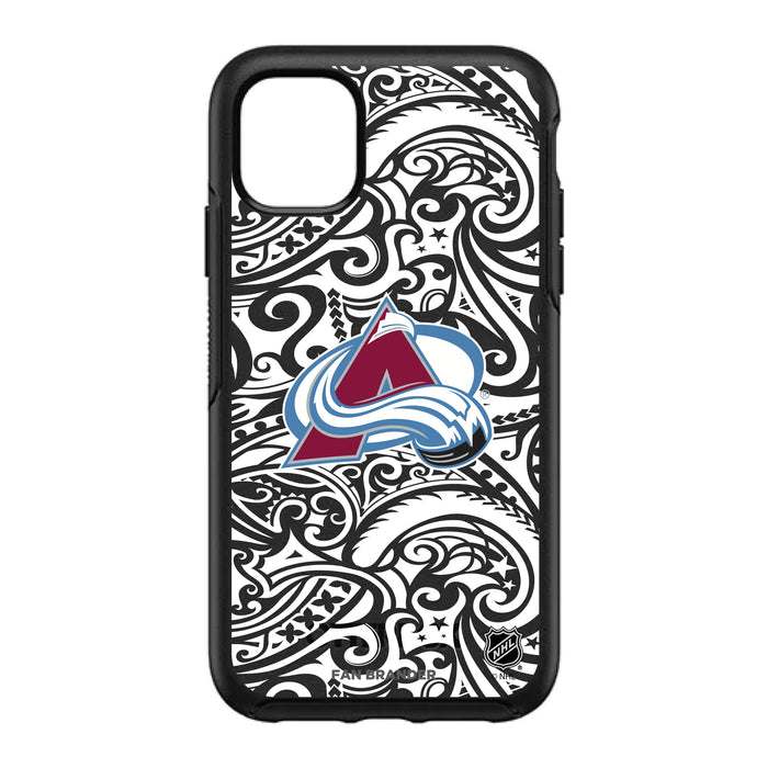 OtterBox Black Phone case with Colorado Avalanche Primary Logo With Black Tribal