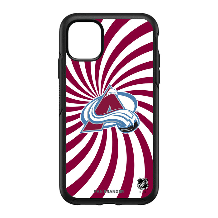 OtterBox Black Phone case with Colorado Avalanche Primary Logo With Team Groovey Burst