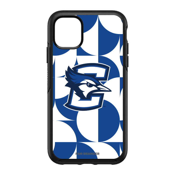 OtterBox Black Phone case with Creighton University Bluejays Primary Logo on Geometric Circle Background