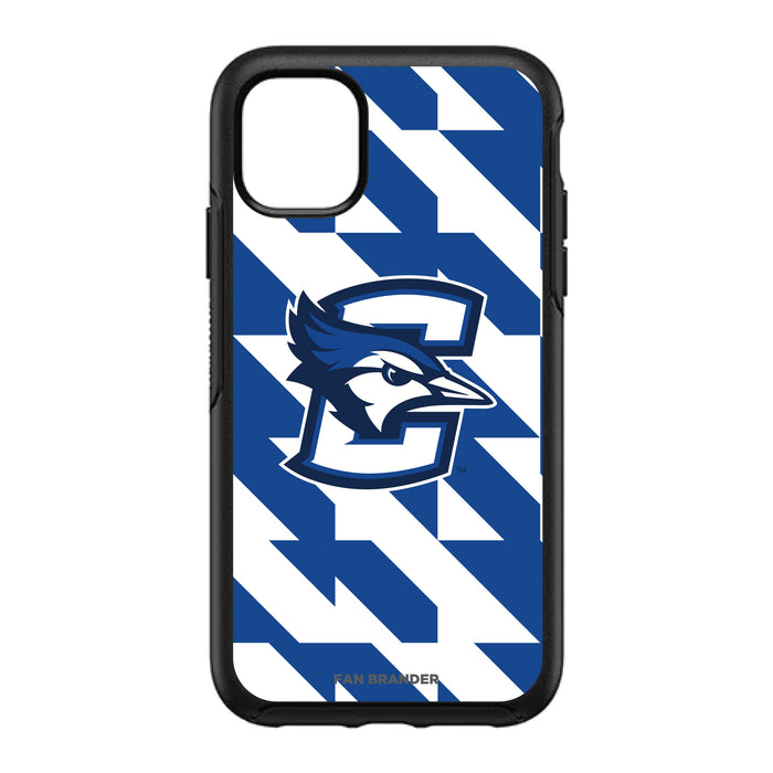 OtterBox Black Phone case with Creighton University Bluejays Primary Logo on Geometric Quad Background