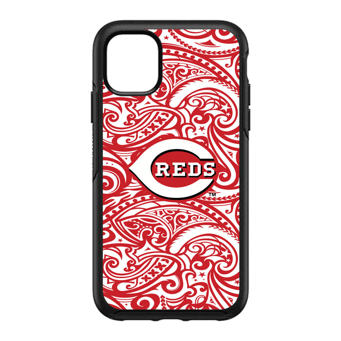 OtterBox Black Phone case with Cincinnati Reds Primary Logo With Team Color Tribal Background
