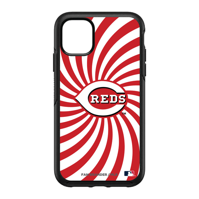 OtterBox Black Phone case with Cincinnati Reds Primary Logo With Team Groovey Burst