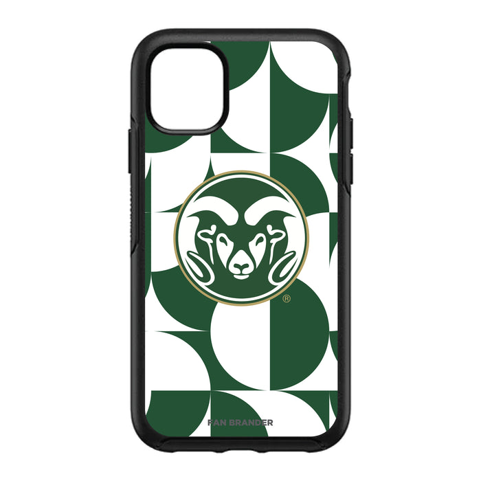 OtterBox Black Phone case with Colorado State Rams Primary Logo on Geometric Circle Background