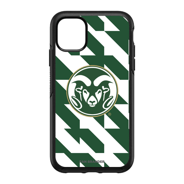 OtterBox Black Phone case with Colorado State Rams Primary Logo on Geometric Quad Background