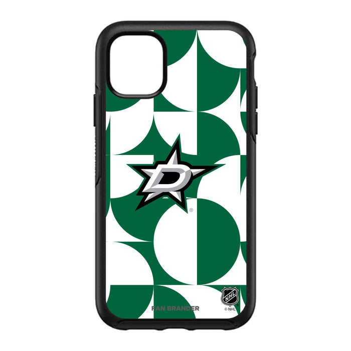 OtterBox Black Phone case with Dallas Stars Primary Logo on Geometric Circle Background